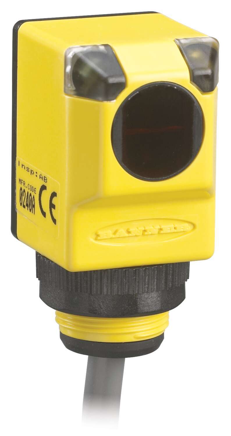 Sensor rectangular con base de montaje en ángulo recto - Serie Q25