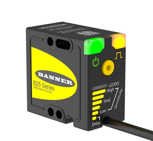 Banner - La detección confiable de haces anchos lleva más paquetes al lugar correcto en el momento correcto Sensor de haz ancho B25
